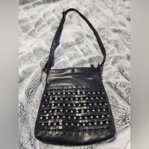Rugged Earth Black Studded Genuine Leather Purse